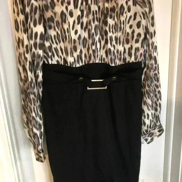 🔥🖤VENUS Women’s Leopard Dress size M Belted Pencil-Skirt Dress🐆🖤 - Picture 4 of 15